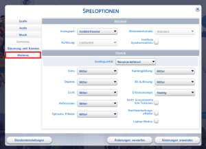 Scripted Mod aktivieren Spieloption Weiteres