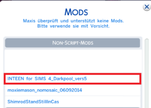 inteen 4 sims 4 mod