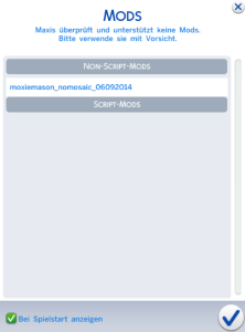 Sims 4 Mods Bestätigung